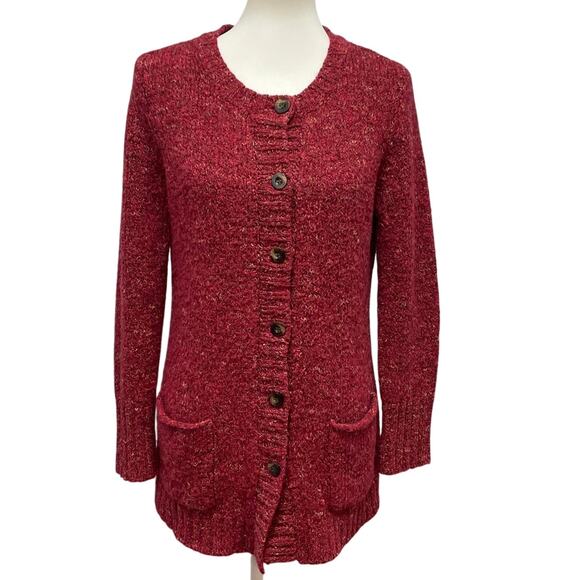 Charter Club Womens Medium Wool Blend Button Up Long Sleeve Cardigan Sweater - Picture 1 of 4